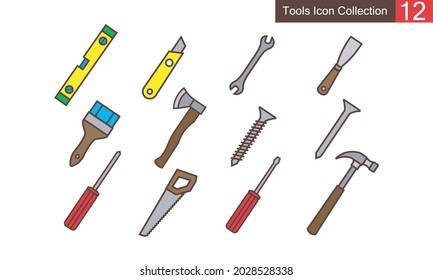 Construction tools icon set simple style vector image