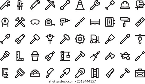 Construction and tools icons High-Quality Vector Icons Collection with Editable Stroke. Ideal for Professional and Creative Projects.