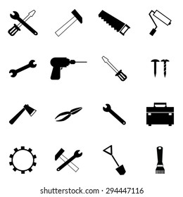 Construction tools icons set illustration