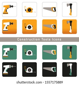 Construction tools icons, Workers tools icon set