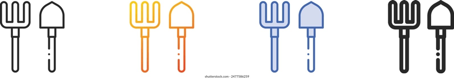 construction and tools icon.Thin Linear, Gradient, Blue Stroke and bold Style Design Isolated On White Background