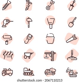 Construction tools, illustration, vector, on a white background.