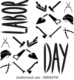 construction tools and the inscription labor day