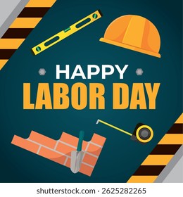 Construction tools Labor Day. Vector illustration