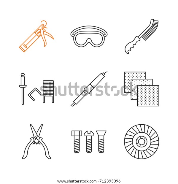 Construction Tools Linear Icons Set | Outline Icons ~ Creative Market