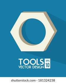 construction tools over blue background vector illustration
