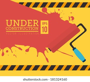 construction tools over yellow background vector illustration