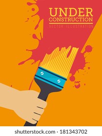 construction tools over yellow background vector illustration