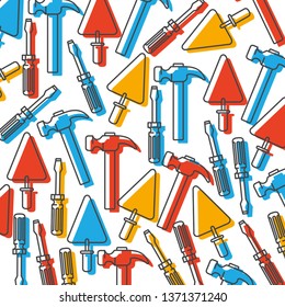 construction tools pattern isolated icon