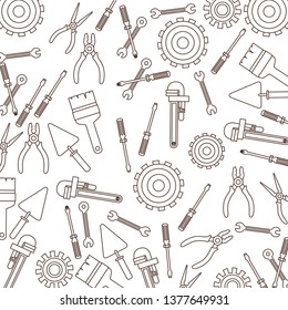 construction tools pattern isolated icon