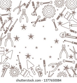 construction tools pattern isolated icon