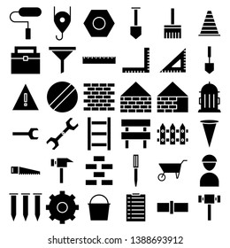 construction tools project management for worker icon set