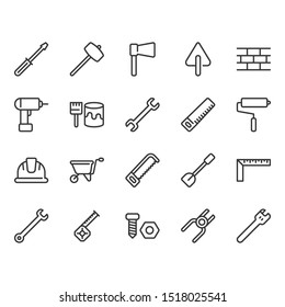 Construction tools related icon set.Vector illustration