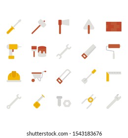 Construction tools related icon set.Vector illustration