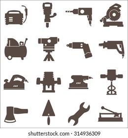 Construction tools. Repair icons. Vector set.