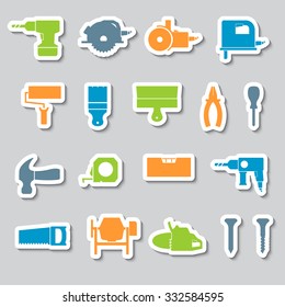Construction tools. Repair icons. Vector set.