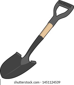 Construction tools: sharp shovel with a plastic handle