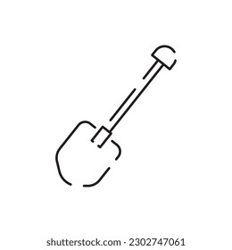 Construction tools, spade. Power Industry line icons. Editable stroke. Vector illustration