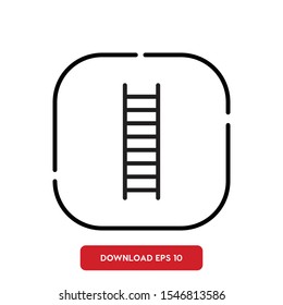 Construction tools symbol, ladder outline vector icon