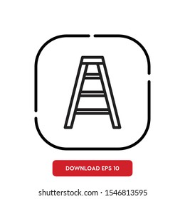 Construction tools symbol, ladder outline vector icon