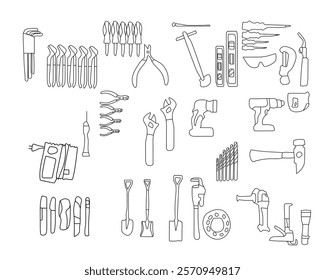 A construction tools vector collection is an essential resource construction industry. These vectors include illustrations of a wide range of tools, such as hammers, screwdrivers, pliers, drills, saw.