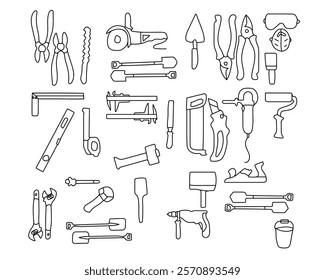 Construction Tools Vector Collection High-Quality Illustrations for Builders, Designers, and Educators. This comprehensive vector collection showcases a variety of essential construction tools.