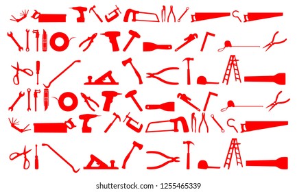 Construction tools vector icons seamless pattern. Hand equipment background 