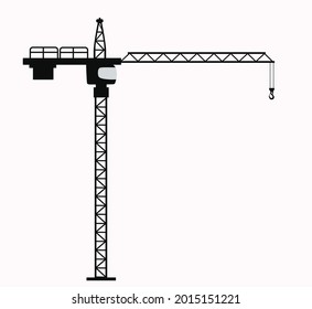 Construction tower crane. vector illustration