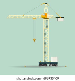 Construction Tower crane.Vector illustration