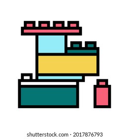 vector de icono de color de juguetes de construcción. signo de juguetes de construcción. ilustración de símbolo aislado