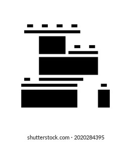 juguetes de construcción vectores de icono de glifo. signo de juguetes de construcción. símbolo de contorno aislado ilustración negra