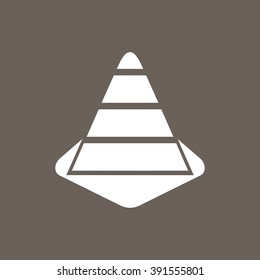 Construction or Traffic Cone Icon on Dark Gray Color. Eps-10.