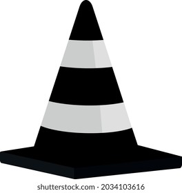 Construction traffic cone icon, warning sign design. Vector illustration.