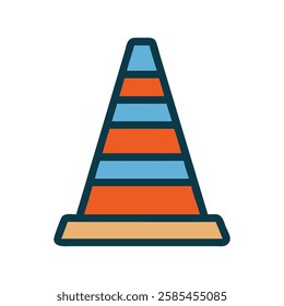 Construction a traffic cone for road safety and work zones