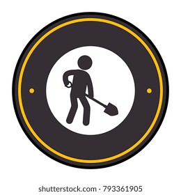 construction traffic signal with worker