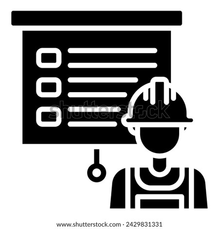 Construction Training icon line vector illustration