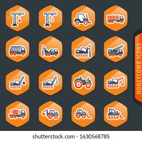 Construction transport vector icons for user interface design