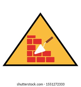 construction triangle sign for safty