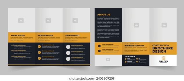Construction Trifold Brochure  Architect Brochure Design.