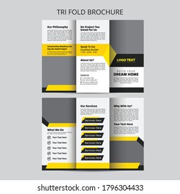Construction trifold brochure template,
Vector A4 Size.
