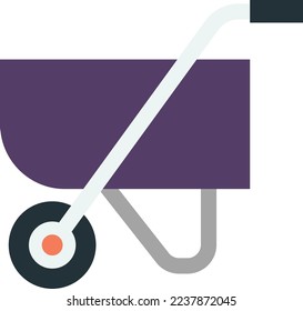 construction trolley illustration in minimal style isolated on background