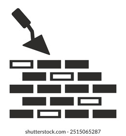 construção e toalha, ícone de parede de tijolo, ilustração vetor plana sobre fundo branco