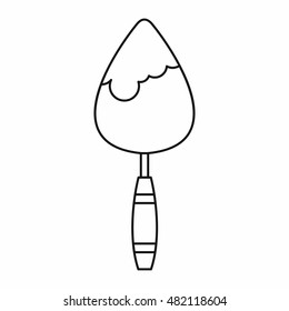 Construction trowel icon in outline style on a white background vector illustration
