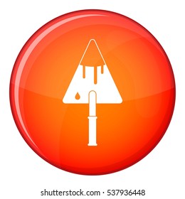 Construction trowel icon in red circle isolated on white background vector illustration