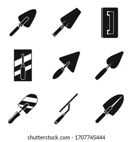 Construction trowel icons set. Simple set of construction trowel vector icons for web design on white background