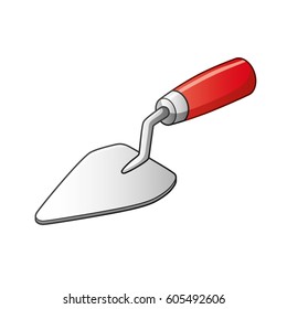 Construction trowel tool isolated.