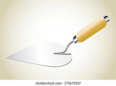 construction trowel with wooden handle