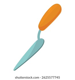 Construction trowel with a wooden handle, essential tool for plastering, bricklaying, and concrete work