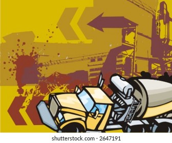 Construction truck background series. Check my portfolio for much more of this series as well as thousands of similar and other great vector items.