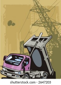 Construction truck background series. Check my portfolio for much more of this series as well as thousands of similar and other great vector items.